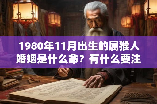 1980年11月出生的属猴人婚姻是什么命？有什么要注意的？