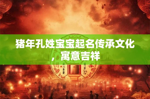 猪年孔姓宝宝起名传承文化，寓意吉祥