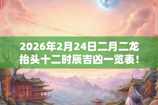 2026年2月24日二月二龙抬头十二时辰吉凶一览表！