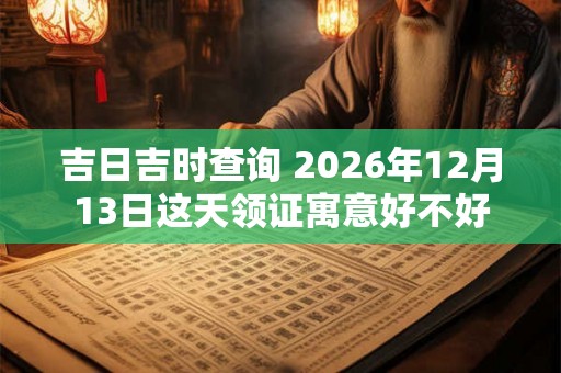 吉日吉时查询 2026年12月13日这天领证寓意好不好