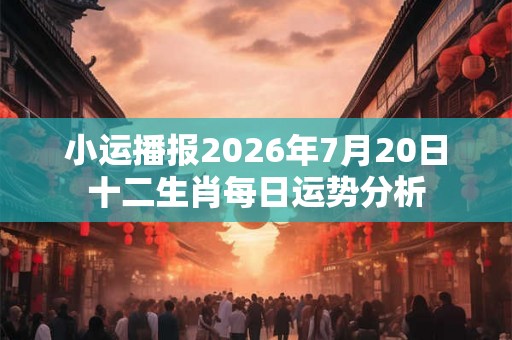 小运播报2026年7月20日十二生肖每日运势分析