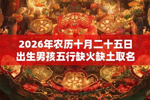 2026年农历十月二十五日出生男孩五行缺火缺土取名精选