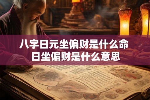 八字日元坐偏财是什么命 日坐偏财是什么意思