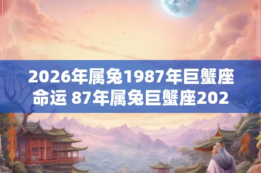 2026年属兔1987年巨蟹座命运 87年属兔巨蟹座2026年运势