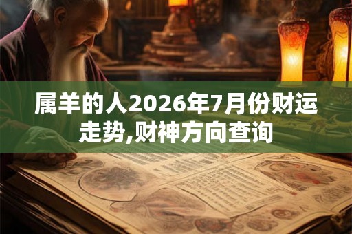 属羊的人2026年7月份财运走势,财神方向查询
