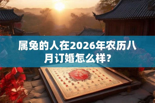 属兔的人在2026年农历八月订婚怎么样？