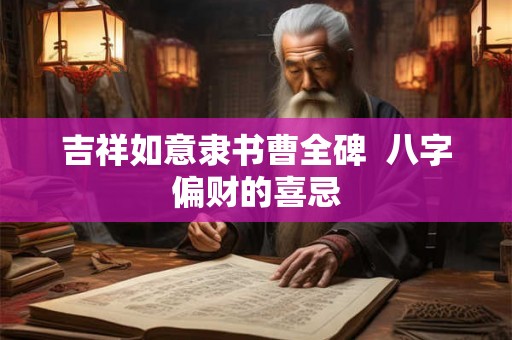 吉祥如意隶书曹全碑  八字偏财的喜忌