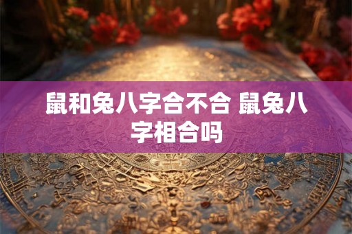 鼠和兔八字合不合 鼠兔八字相合吗