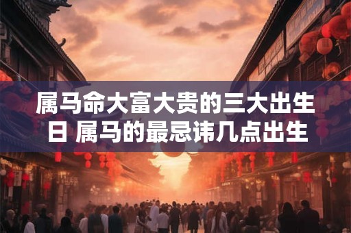 属马命大富大贵的三大出生日 属马的最忌讳几点出生 属马命大富大贵的三大出生日 属马的最忌讳几点出生