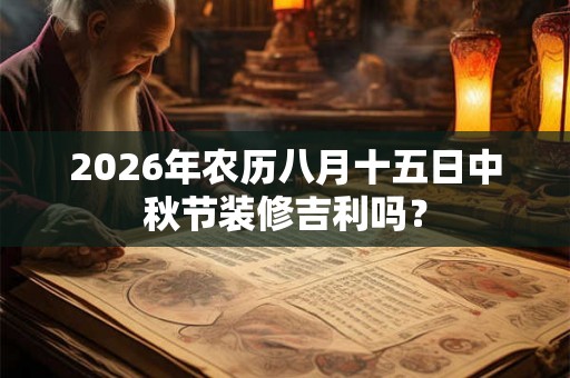 2026年农历八月十五日中秋节装修吉利吗？