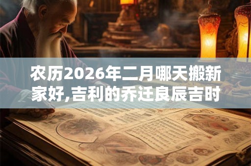 农历2026年二月哪天搬新家好,吉利的乔迁良辰吉时