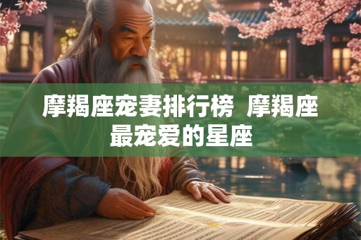 摩羯座宠妻排行榜  摩羯座最宠爱的星座