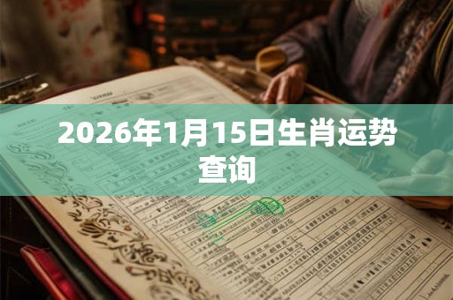 2026年1月15日生肖运势查询