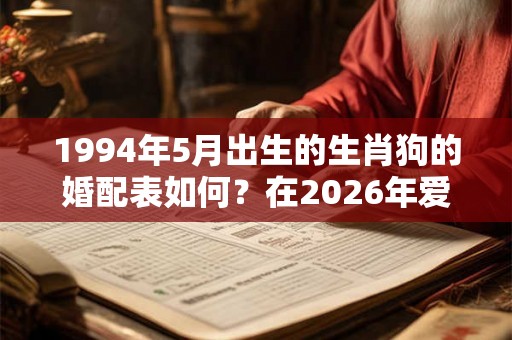 1994年5月出生的生肖狗的婚配表如何？在2026年爱情运势好吗？