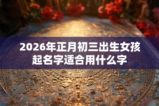 2026年正月初三出生女孩起名字适合用什么字