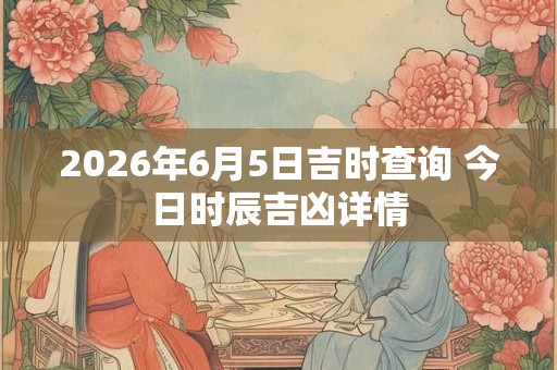 2026年6月5日吉时查询 今日时辰吉凶详情