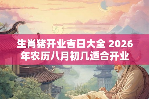 生肖猪开业吉日大全 2026年农历八月初几适合开业
