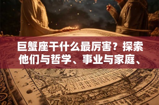 巨蟹座干什么最厉害？探索他们与哲学、事业与家庭、创业的关系