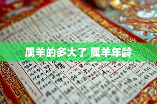 属羊的多大了 属羊年龄 属羊的多大了 属羊年龄