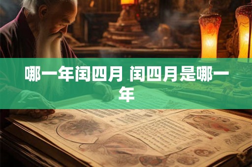 哪一年闰四月 闰四月是哪一年