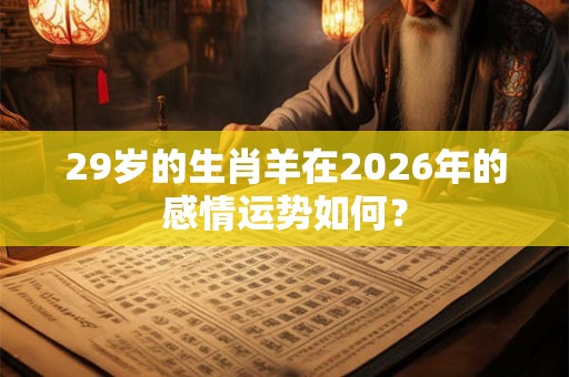 29岁的生肖羊在2026年的感情运势如何？