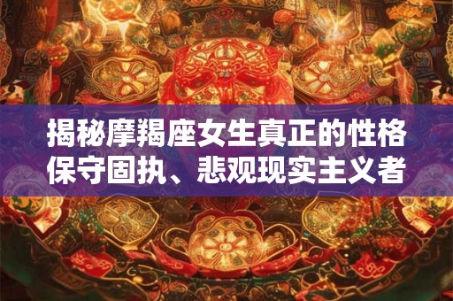 揭秘摩羯座女生真正的性格保守固执、悲观现实主义者的背后隐藏着什么？
