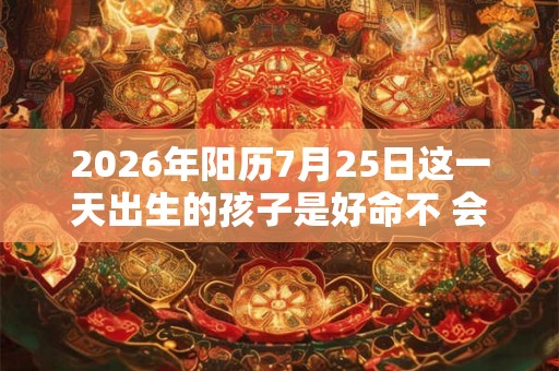 2026年阳历7月25日这一天出生的孩子是好命不 会一生富贵吗
