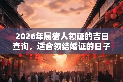 2026年属猪人领证的吉日查询，适合领结婚证的日子