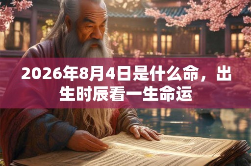 2026年8月4日是什么命，出生时辰看一生命运