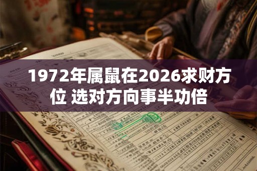 1972年属鼠在2026求财方位 选对方向事半功倍