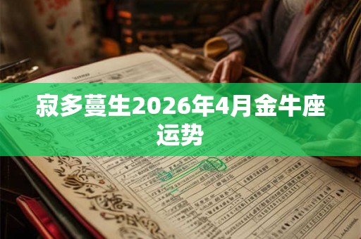 寂多蔓生2026年4月金牛座运势