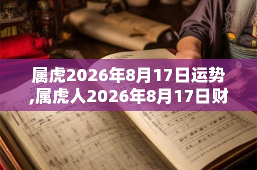 属虎2026年8月17日运势,属虎人2026年8月17日财运,生肖虎2026年8月17日运势