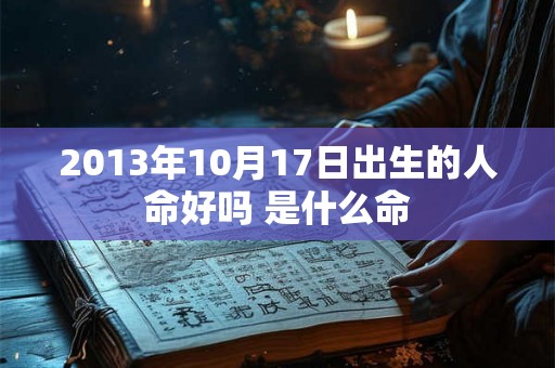 2013年10月17日出生的人命好吗 是什么命