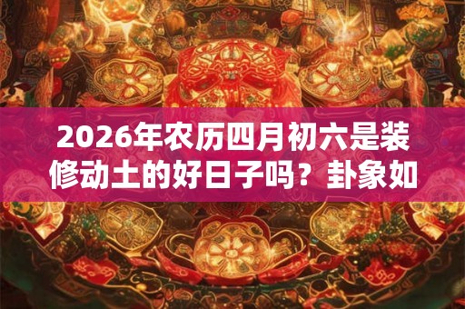 2026年农历四月初六是装修动土的好日子吗？卦象如何？
