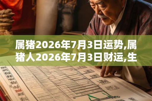 属猪2026年7月3日运势,属猪人2026年7月3日财运,生肖猪2026年7月3日运势