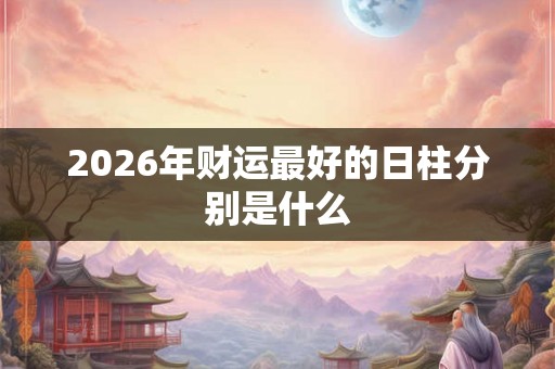 2026年财运最好的日柱分别是什么