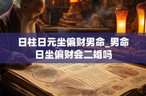 日柱日元坐偏财男命_男命日坐偏财会二婚吗