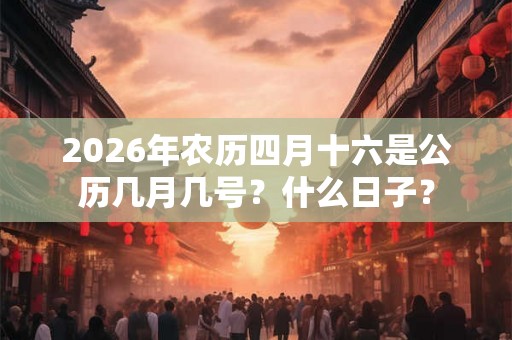 2026年农历四月十六是公历几月几号？什么日子？