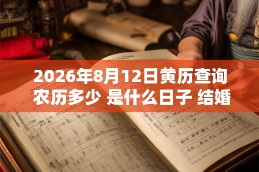 2026年8月12日黄历查询 农历多少 是什么日子 结婚吉时