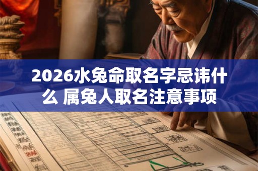 2026水兔命取名字忌讳什么 属兔人取名注意事项