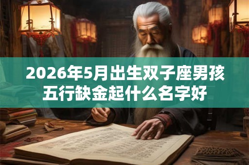 2026年5月出生双子座男孩五行缺金起什么名字好