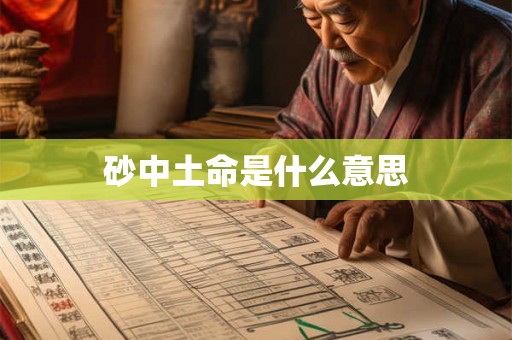 砂中土命是什么意思