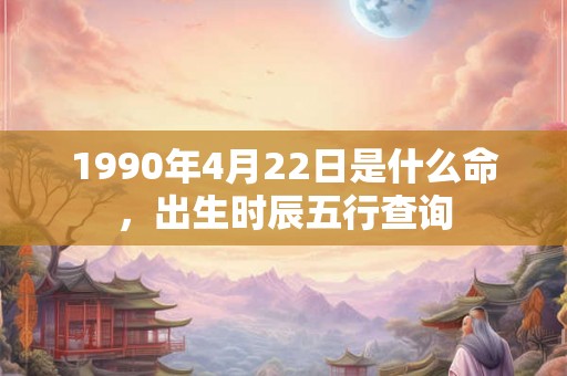 1990年4月22日是什么命，出生时辰五行查询