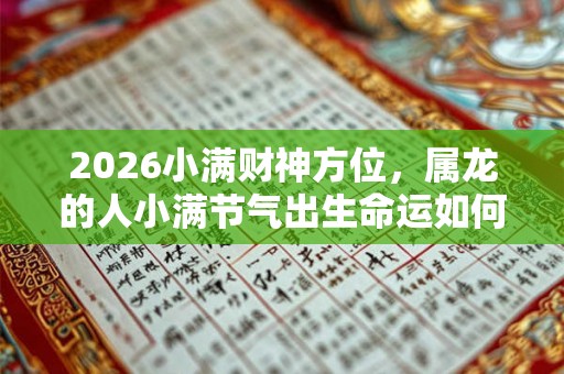 2026小满财神方位，属龙的人小满节气出生命运如何？