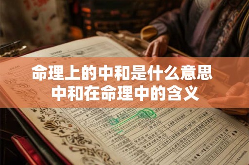 命理上的中和是什么意思 中和在命理中的含义