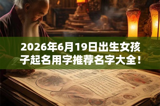 2026年6月19日出生女孩子起名用字推荐名字大全! 2026年6月19日出生女孩子起名用字推荐名字大全!