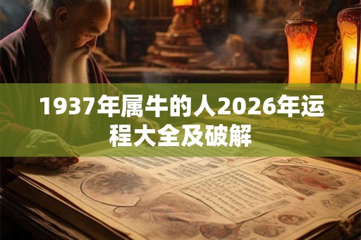 1937年属牛的人2026年运程大全及破解