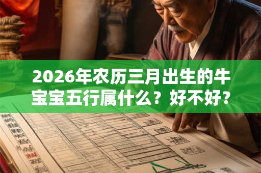2026年农历三月出生的牛宝宝五行属什么？好不好？