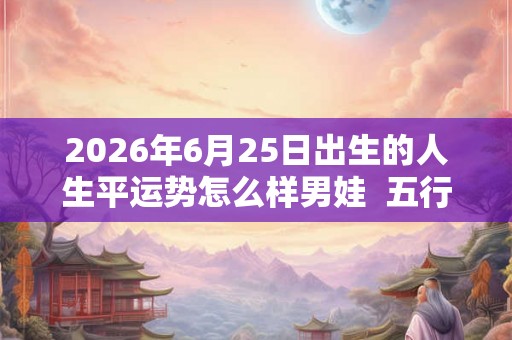 2026年6月25日出生的人生平运势怎么样男娃  五行缺啥