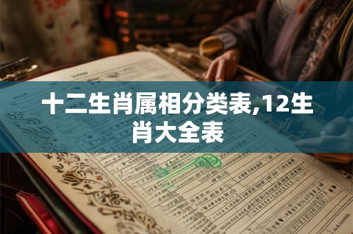 十二生肖属相分类表,12生肖大全表